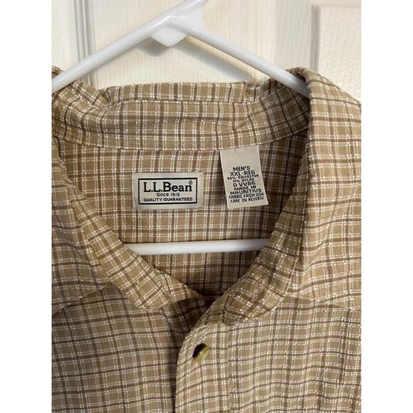 LL Bean Shirt Mens 2XL Brown Plaid Long Sleeve Button Up‎ e1 - Picture 2 of 2